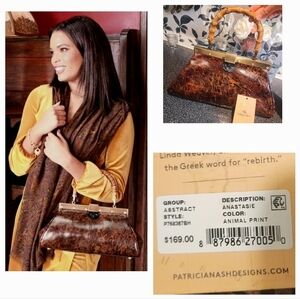 The Anastasie Satchel and Scarf in‎ Abstract Animal Print